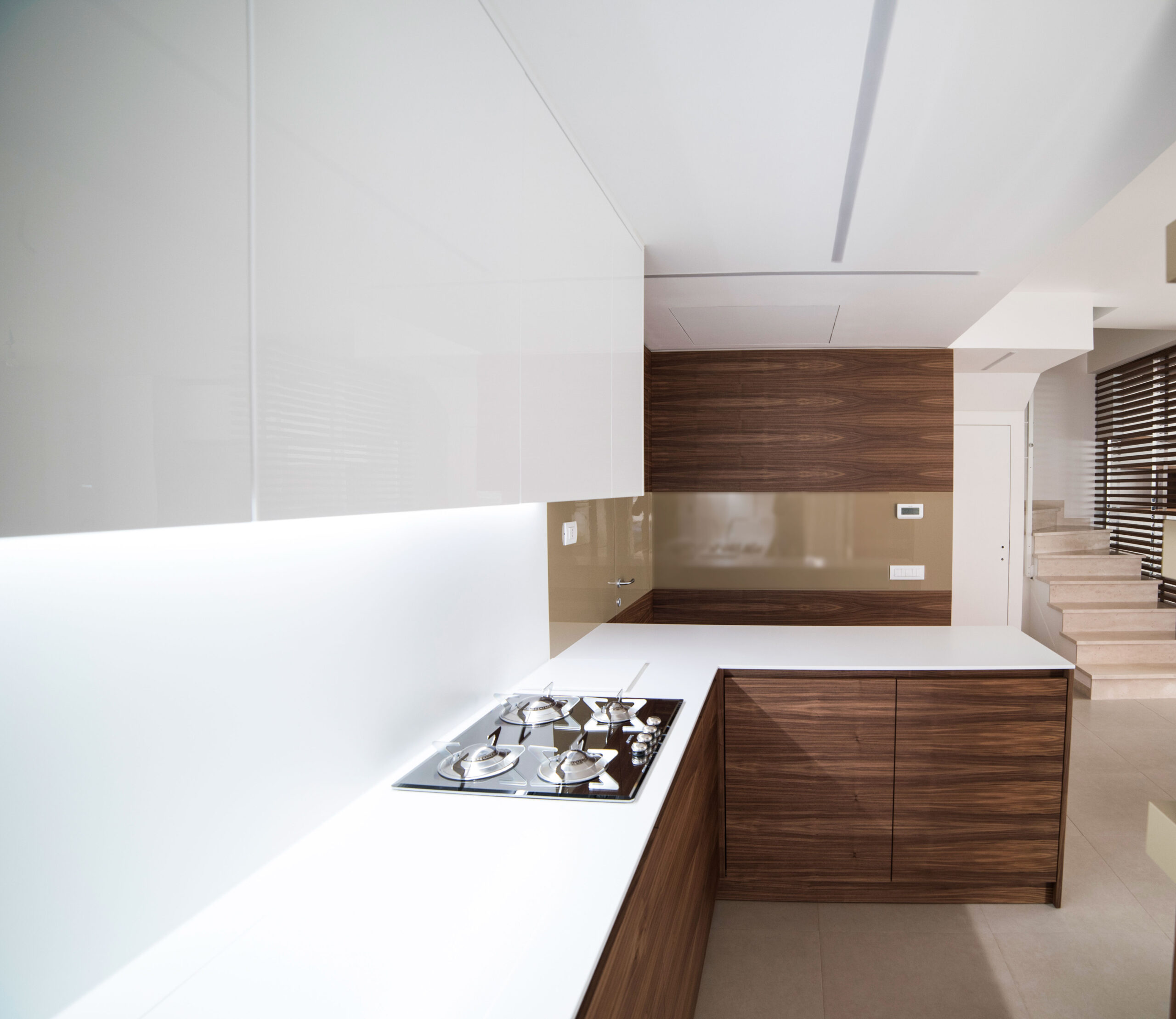 NAPA design kitchen in walnut made in Italy by Disegnopiu